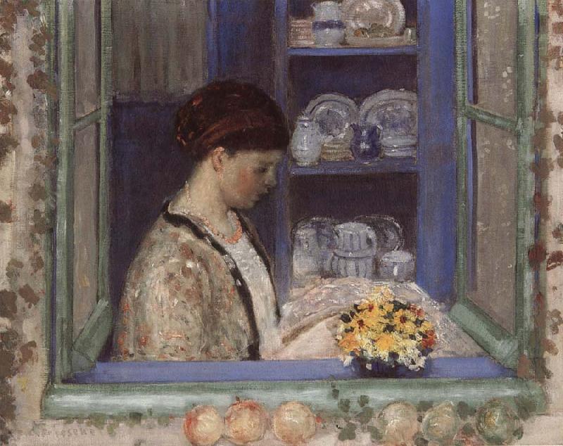 frederick carl frieseke Mis.Frederick in front of the window France oil painting art